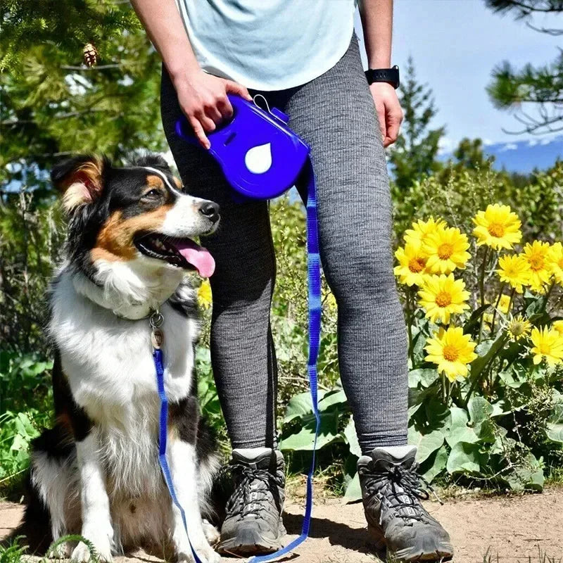 Multifunctional Dog Leash with Built-in Water Bowl