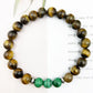 Natural Malachite Tiger Eye Beaded Bracelet